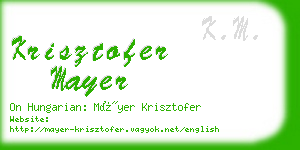 krisztofer mayer business card